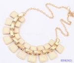 Square rhinestone metal necklace