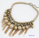 Gold ball beaded necklace