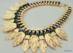 Diamantes leaves necklace