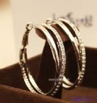Diamantes fashion hoop earring