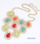 Reticular colorful resin necklace