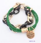 Cord bracelet with coin pendant decoration