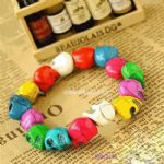 Elastic colorful skulls bracelet