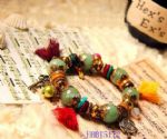 Folk style of jade beaded bracelet