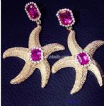 Fishstar diamantes stud earring