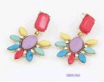 Splended colorful gems stud earring