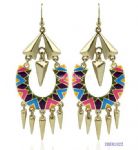 Personalized rivets enamel drop  earring