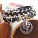 Weave leather cord bracelet