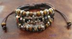 Weave leather cord beaded bracelet