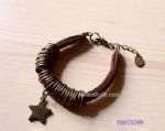  Weave coin leather bracelet