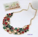 Colorful resin water droplets necklace