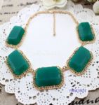 Green exquite resin necklace