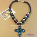 Resin necklace with cross pendant 
