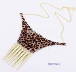 Leopard with tassels necklace