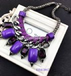Personalized gem rivets necklace
