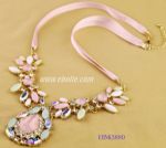 Exaggerated cherry pink gem necklace