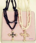 Vintage pearls cross necklace