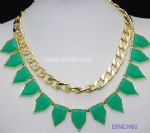 JCI green pin resin necklace