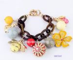 Enameled flowers leopard bracelet