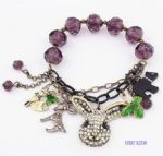 Vintage Amethyst elastic diamntes bracelet