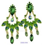 Enameled transparent alloy drop earring