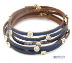 Multilayers diamantes leather bracelet