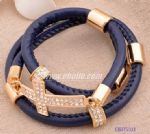 Cross diamantes weave bracelet