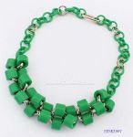 Blackish green metal necklace