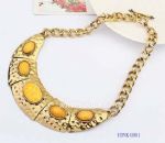 Gold metal necklace
