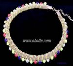 Hollowed chain inplaid colorful beads