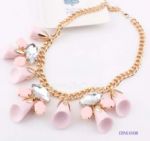 Pink design resin necklace