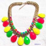 Colorful resin pendants with metal links