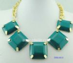 Blackish green rhinestone pendant necklace