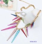 Colorful metal strip pendant necklace