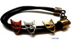 Persoalized skulls cord leather bracelet