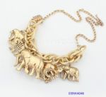 Gold plated elephants necklace