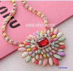 Colorful pendant necklace with ruby decoration
