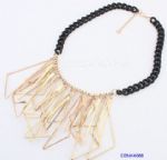 Gold plated triangle pendant necklace