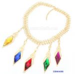 Five diamond rhinestones necklace