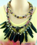 100% Hand made feather necklace