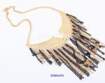 Eagle style of metal tassels necklace