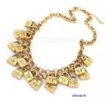 Gold plated locks necklace