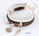 Hand made multilayers leather bracelet