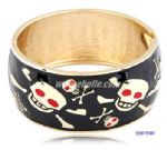 Punk style of skull enamel bracelet