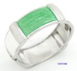 Metal bracelet with Emerald rhinestone