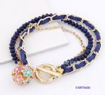 Violet cord beaded bracelet