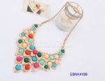 Colorful peacook tail design necklace