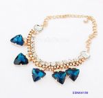 Diamantes inlaid links with triangle rhinestone necklace