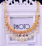 Gold plated links with beads pendant decoration