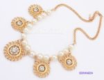 Hollowed design necklace with pearls inlaid